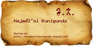 Hajmási Kunigunda névjegykártya